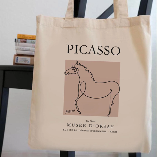 Mzshop - Picasso The Horse Eco Tote Bag Organic Cotton Art Beach Canvas Environment Friendly