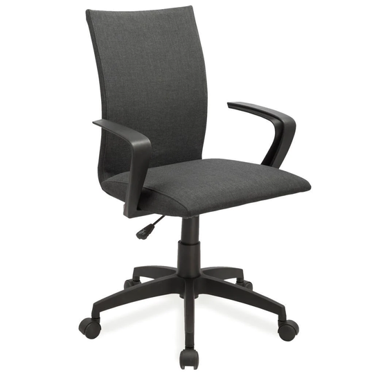 Black Linen Apostrophe Office Chair w/Black Caster Base