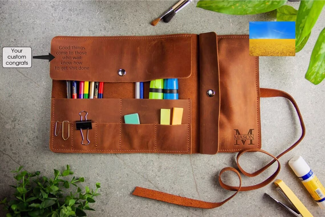 Pencil Pouch Teacher, Pencil Bag With Pockets, Custom Pencil Case, Graphic Artist Gift, Pencil Storage