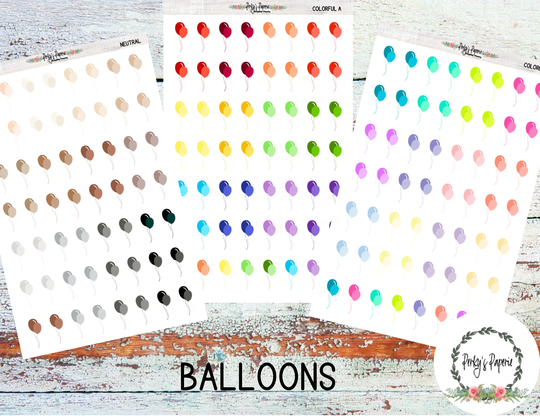 Colorful Birthday Balloon Planner Stickers | Celebration Decorative Ec Happy Bujo Hobonici All Planners