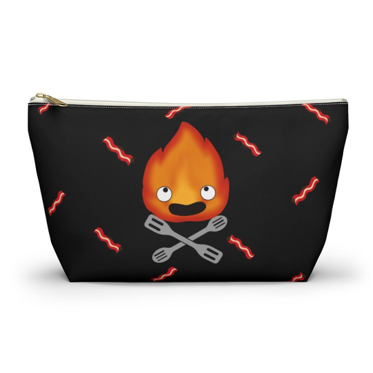 Fire Demon & Bacon Pouch, Cosmetic Bag, Pencil Case
