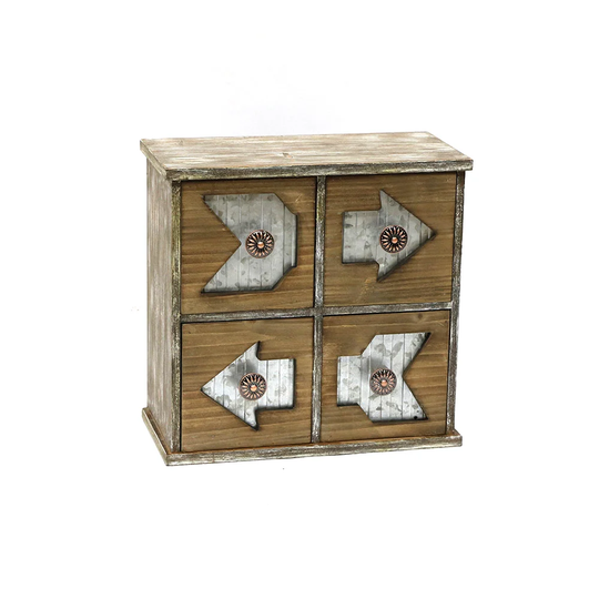 Jeco Chevrons 4 Drawer Storage Chest