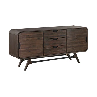 65" Wide 3 Drawer Acacia Solid Wood Sideboard