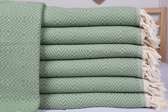 Sofa Blanket, Picnic Diamond 79x91 Inches Shower Curtain, Bedding Bedcover, Apple Green Turkey Throw, Pilates