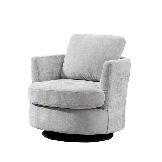 Round Leisure Arm Chair Barrel Chair, Light Gray