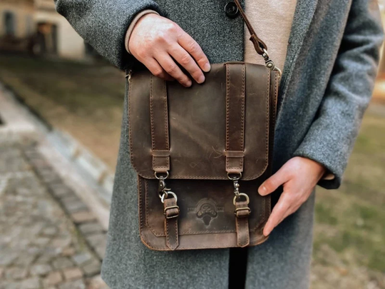 Leather Satchel Laptop Bag Purse Leather Messenger Men Monogrammed Crossbody
