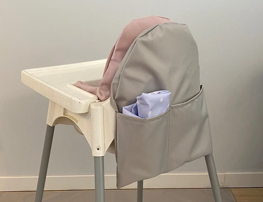Ikea Antilop Feeding Chair Organizer For Bib, Mat, Cutlery. With Two Pockets