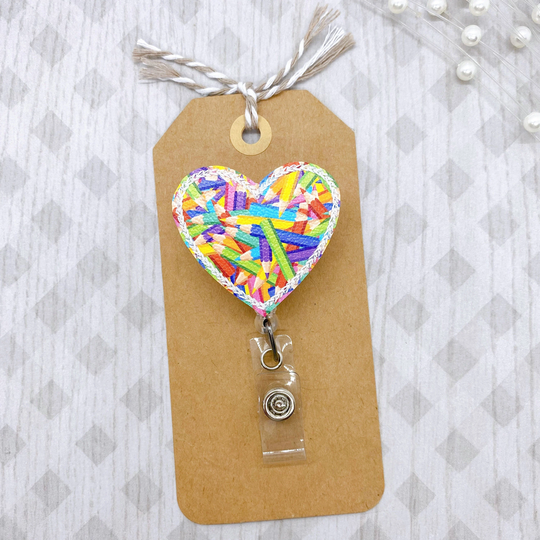 Colored Pencils Badge Reel, Art Teacher Lanyard, Nurse Holder, Artist Id Retractable Holder