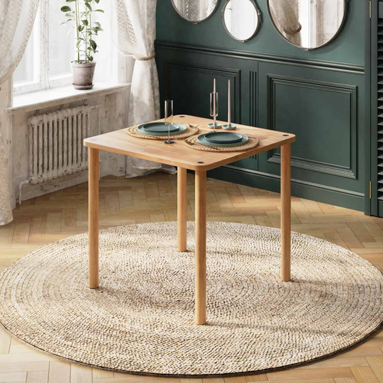 Solid Wood Dining Table Demontha, Modern Beech Kitchen Table, Square Home & Living