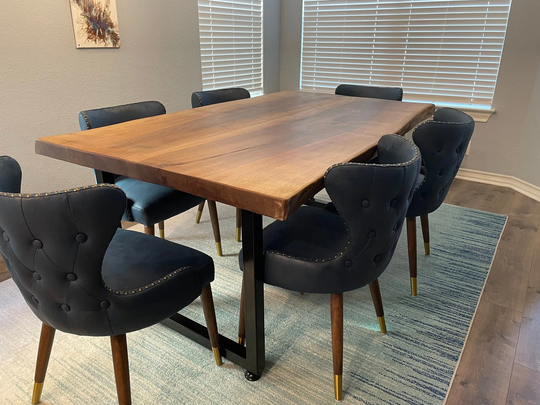 Live Edge Dining Table, Kitchen Walnut Table