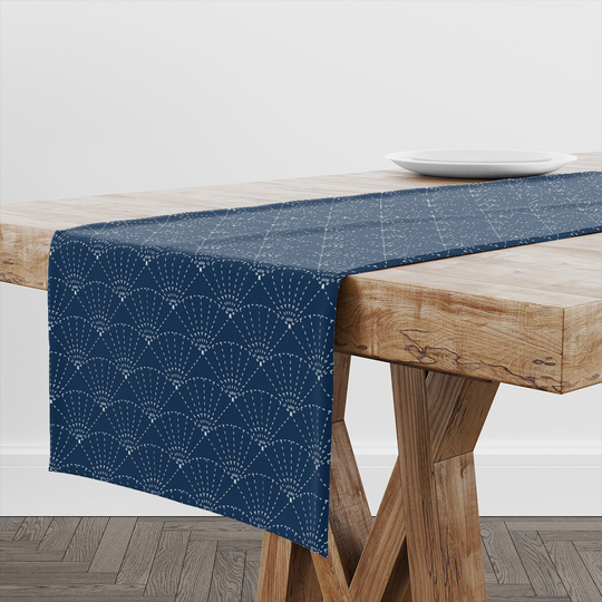 Table Runner Sashiko Ornament Iv | Unique Design Decor High Quality Textile & Print Made in Eu