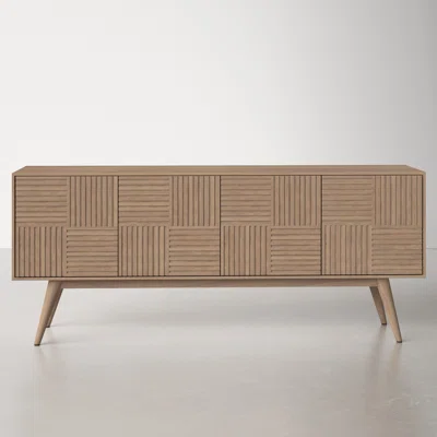 Amarria Sable 73"L X 17"WX 30.5"H Light Brown Solid Wood 4 Door Sideboard