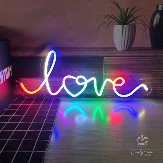 20" Colorful Love Sign Custom Led Art Neon Bedroom Wall Decor For Home Bar Nightclub Store Party Background Light