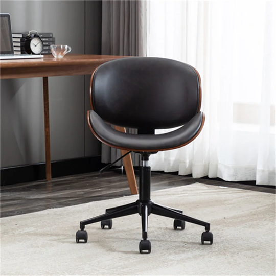 Bentwood Adjustable Office Chair,Mix Color PU Leather Upholstery