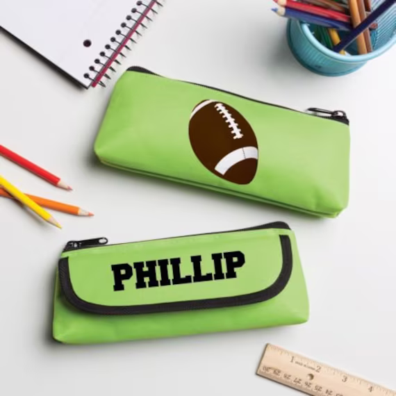 Football Star Personalized Pencil Case, Customized Kids Pencils Pouch, Back To School Supplies