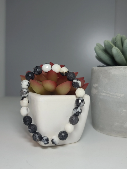 Black & White Zebra Jasper Bracelet