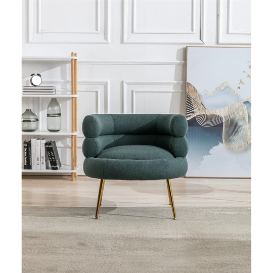 Accent Sofa Chair, Upholstered Leisure Sofa Armchair with Golden, Reading Chair Elegant Vanity Chair for Living Room Office