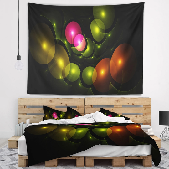 Designart 'Multi Color 3D Surreal Circles' Abstract Wall Tapestry