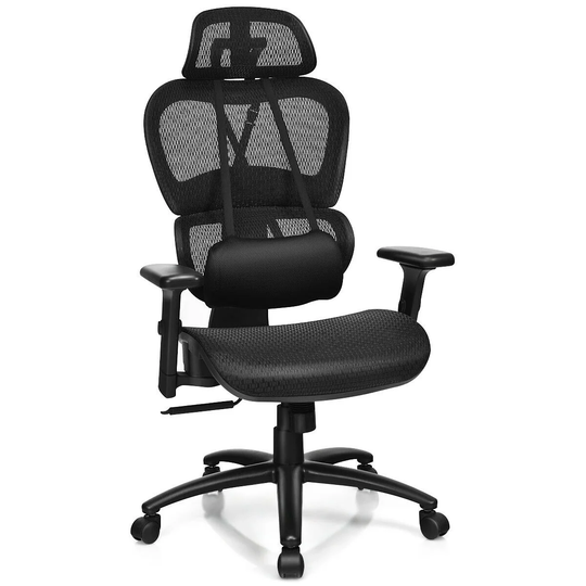 Gymax Mesh Office Chair Recliner High Back Adjustable with Headrest & - See Details