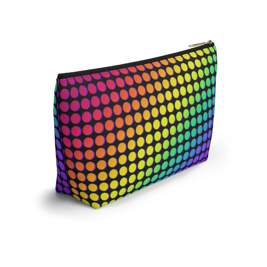 Retro Circles Pouch, Cosmetic Bag, Pencil Case