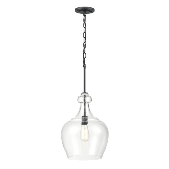 Millennium Lighting Corra 1 Light Pendant Fixture in Multiple Finishes with Glass Shade