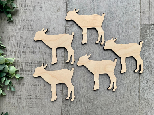 Goat, Unfinished Wood Baby Goat, Kid, Blanks Diy Craft