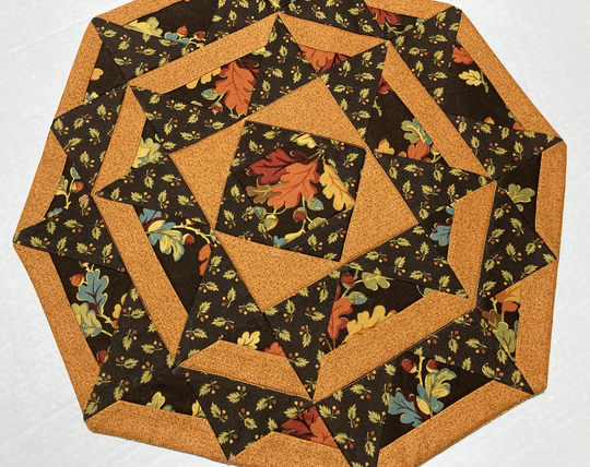 Elegant Fall Table Runner, Hexagon Quilted Topper, Thanksgiving Decor, Autumn Runner