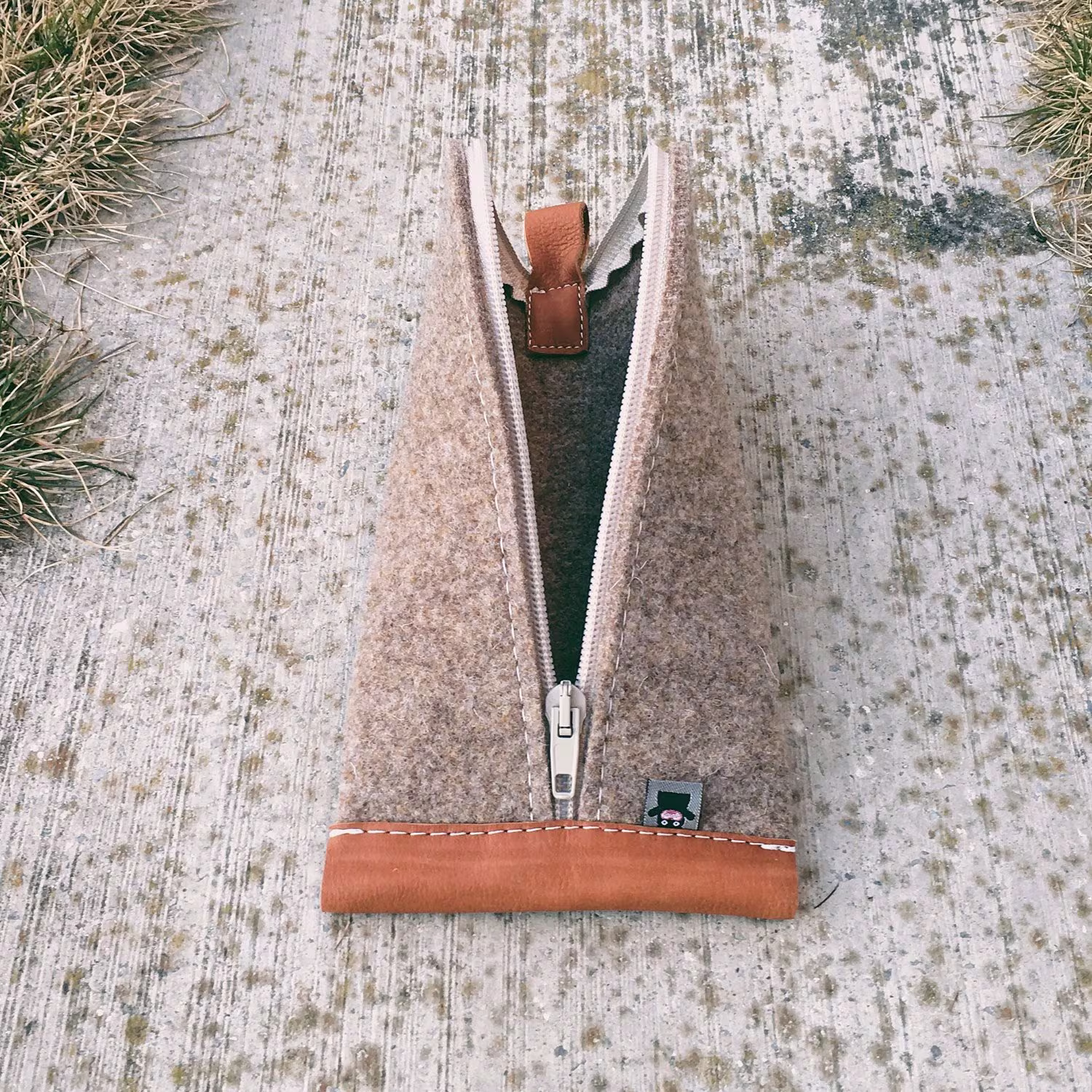 Leather Dopp Kit - Felt Toiletry Bag Large Pencil Case