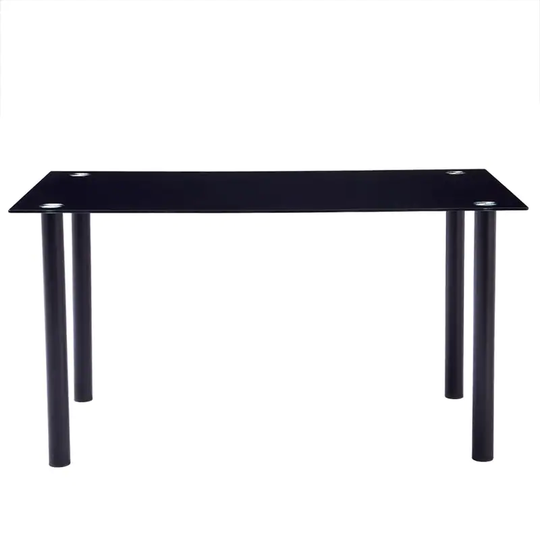 Simple Round Tube Table Leg Dining Table Black