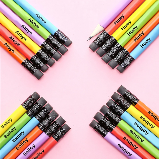 Personalized Pencils - Stocking Stuffer Engraved Name Custom Back To School Supplies Gift For Kids Teacher Gifts