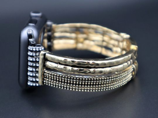 Handmade Gold Plated Apple Samsung Fitbit Watchband, Custom Size Band 38mm 40mm 42mm 44mm. Versa 1-2-3 Sense, Galaxy Active
