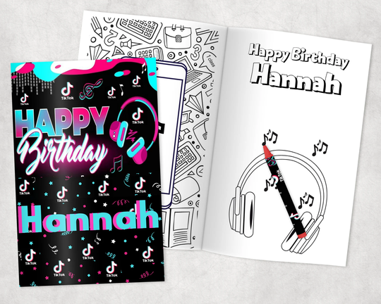 Personalized Tiktok Coloring Book| Party Favors| Custom Thank You
