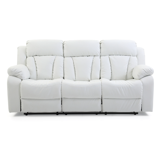 LYKE Home White Reclining Sofa