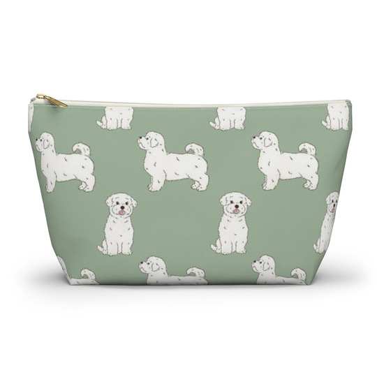 Maltese Pouch, Pencil Case, Dog Custom Teacher Bridesmaid Cosmetic Bag, Mom Zipper Makeup Accessory Pouch