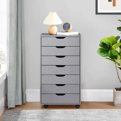 18.8" Wide 7 Drawer Office File Cabinets Wooden File Cabinets for Home Office Storage Drawer