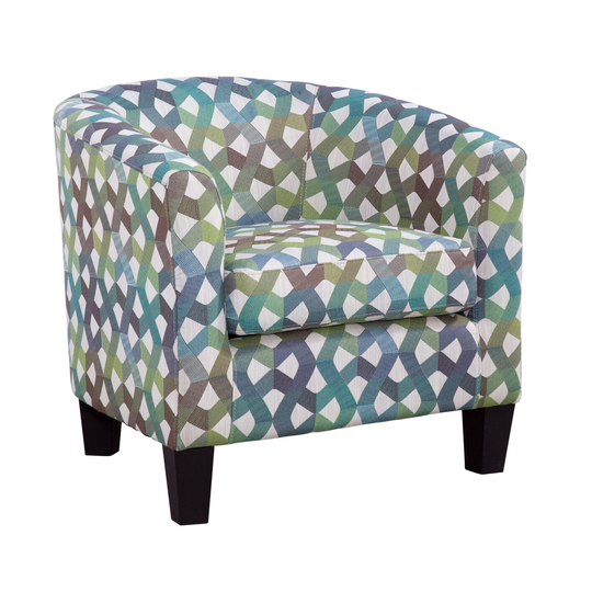 Grafton Home Enzo Fabric Tub Chair - Blue & Green