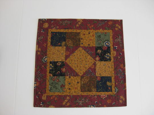 Quilted Table Topper, Handmade Country Mat