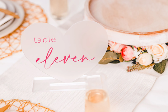 Acrylic Table Number, Bridal Shower Decor, Heart Numbers, Wedding Reception Modern Numbers