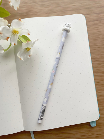 2B Wood Pencil With Ghost Mascot - Cat White 1 Pc