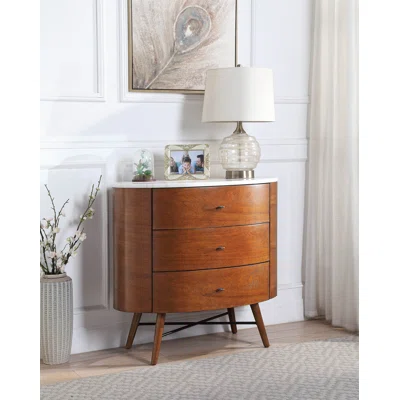 34" Wide Walnut Finish Sideboard