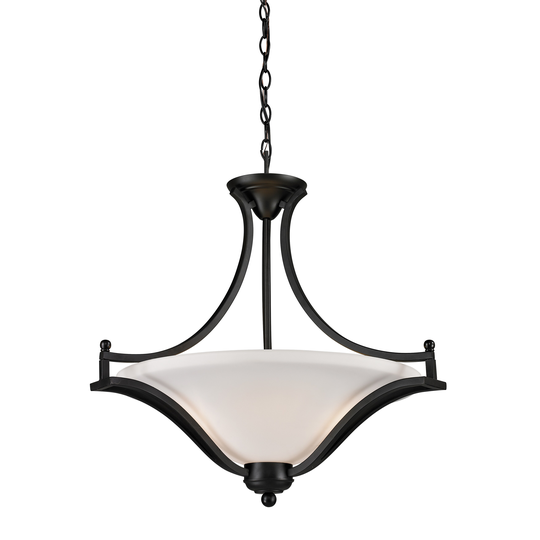 Lagoon Matte Black Three-Light Indoor Pendant