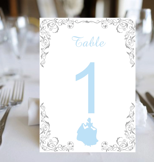 Cinderella Table Numbers Sweet 16 Birthday Cards