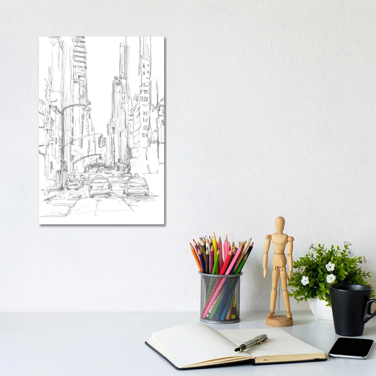 iCanvas "Pencil Cityscape Study IV" by Ethan Harper Canvas Print