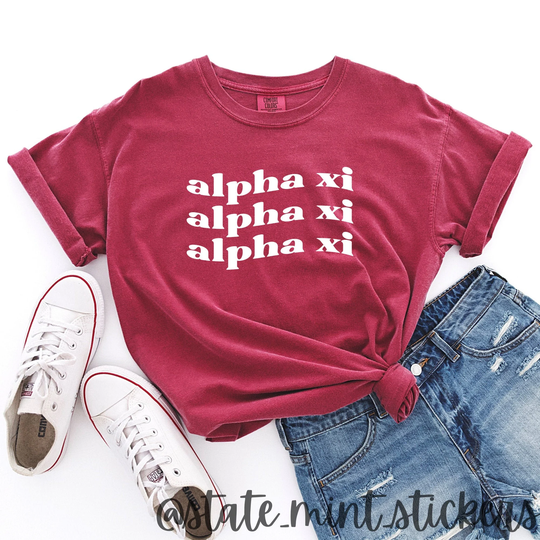 Alpha Xi Delta Shirt | Comfort Colors Short Sleeve Sorority Tee