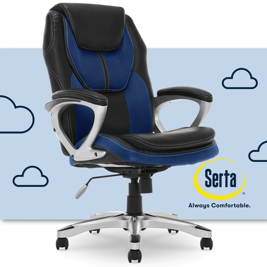 Serta Amplify Executive Office Chair, Faux Leather and Mesh