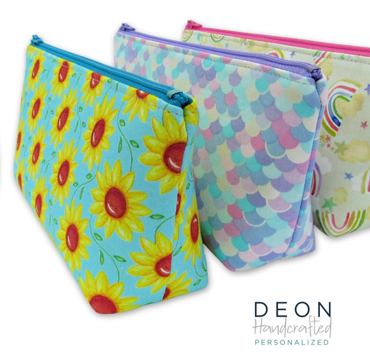 Kids Pencil Pouch Ready To Ship, Girls Case, Zipper Pouch, Art Supply Bag, Toiletry Waterproof Lining, Back To School