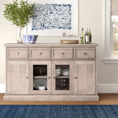 Derwent 70" Wide 4 Drawer Acacia Wood Sideboard