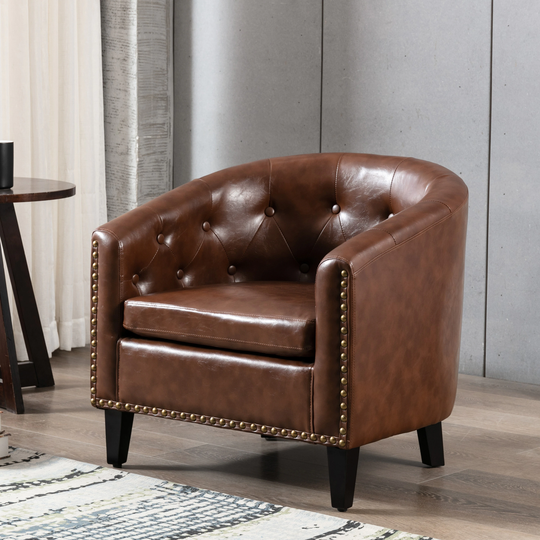 Tufted Barrel Chair Tub Chair for Living Room Bedroom Club Chairs
