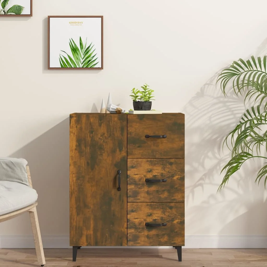 Sideboard Smoked Oak 27.4"x13.4"x35.4" Engineered Wood