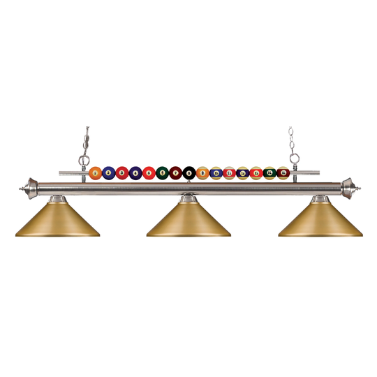 Avery Home Lighting Shark Satin Gold 3 Light Billiard Light - Brushed Nickel